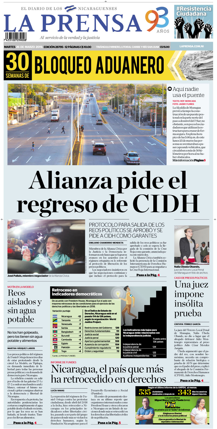 Portada impresa 26-3-2019