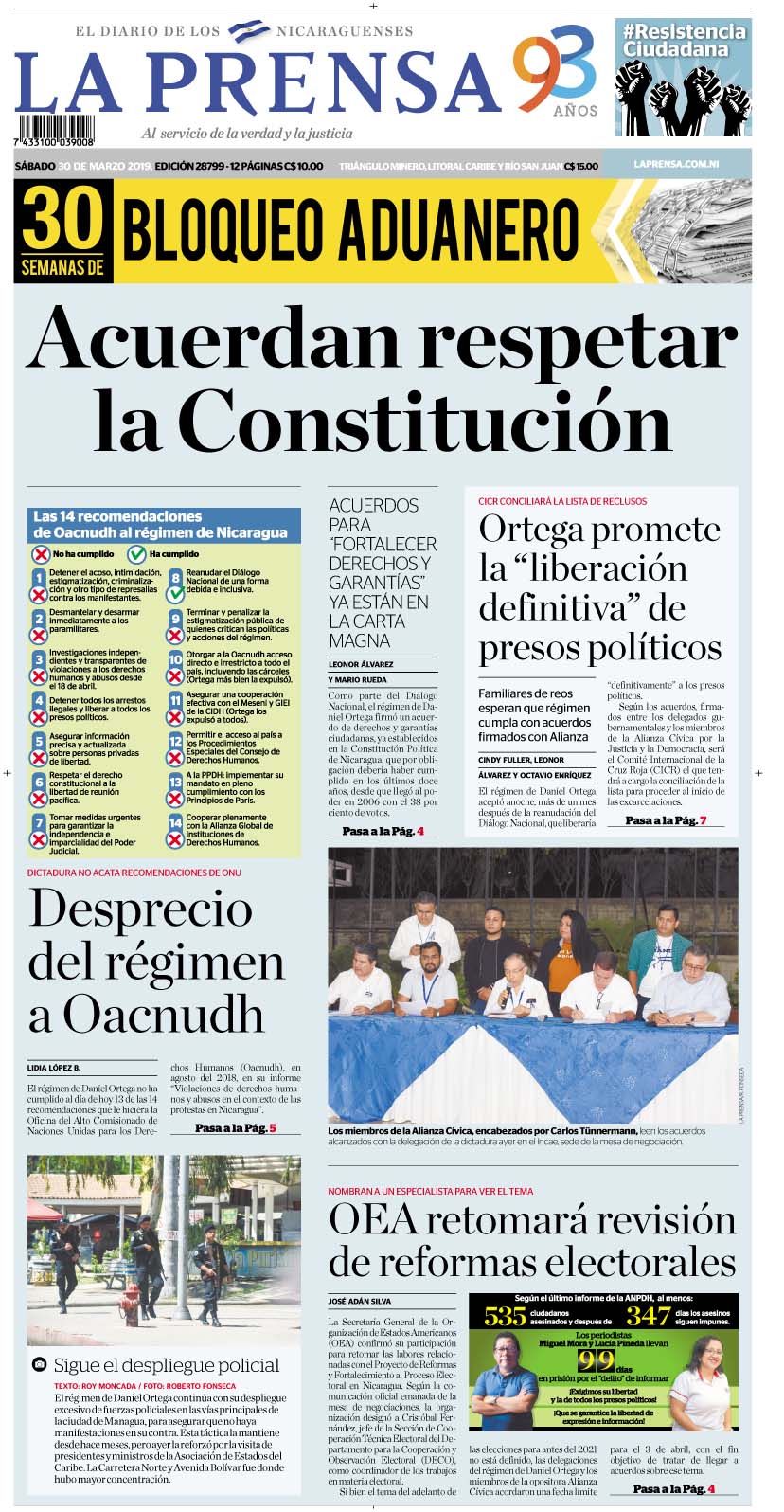 Portada impresa 30-3-2019