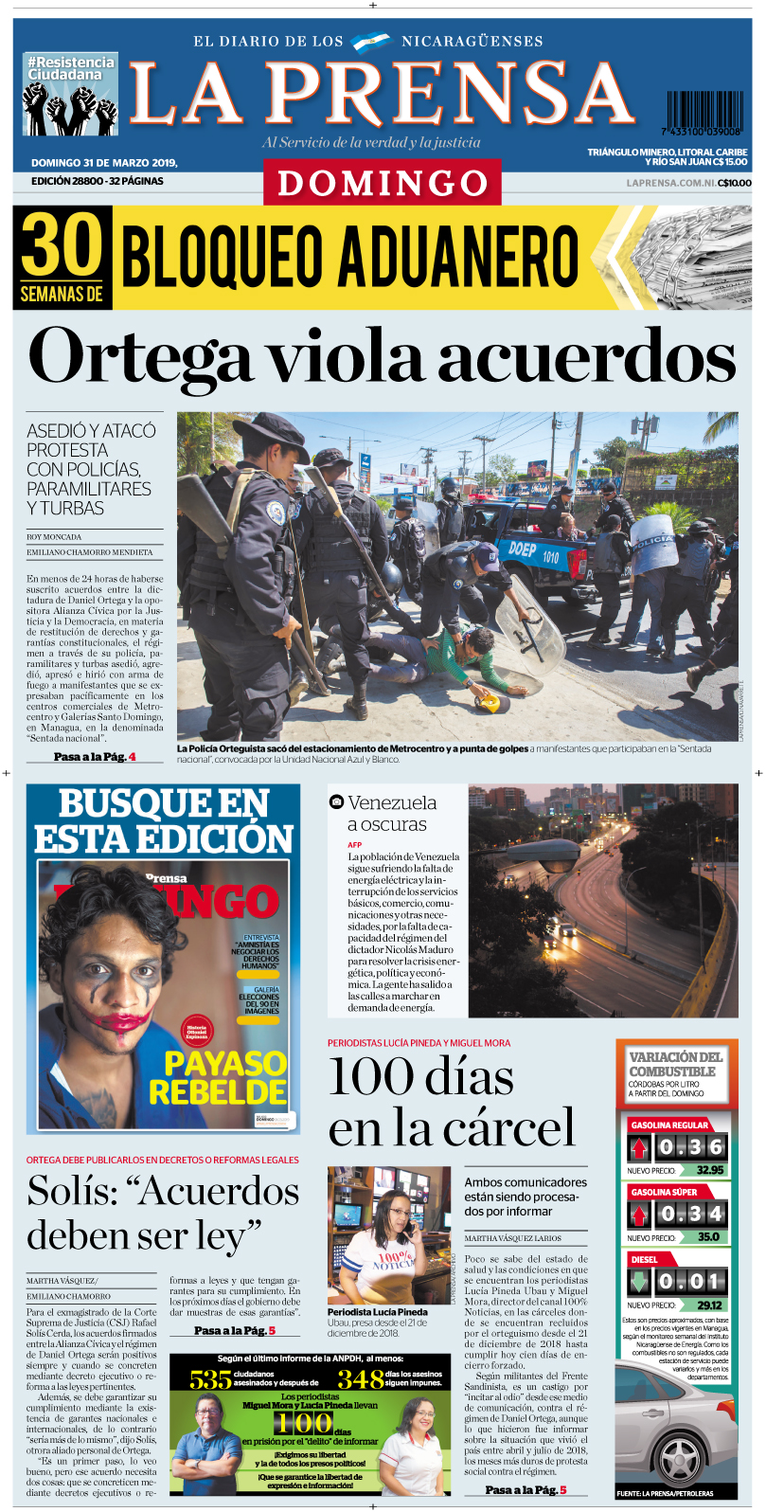 Portada impresa 31-03-2019