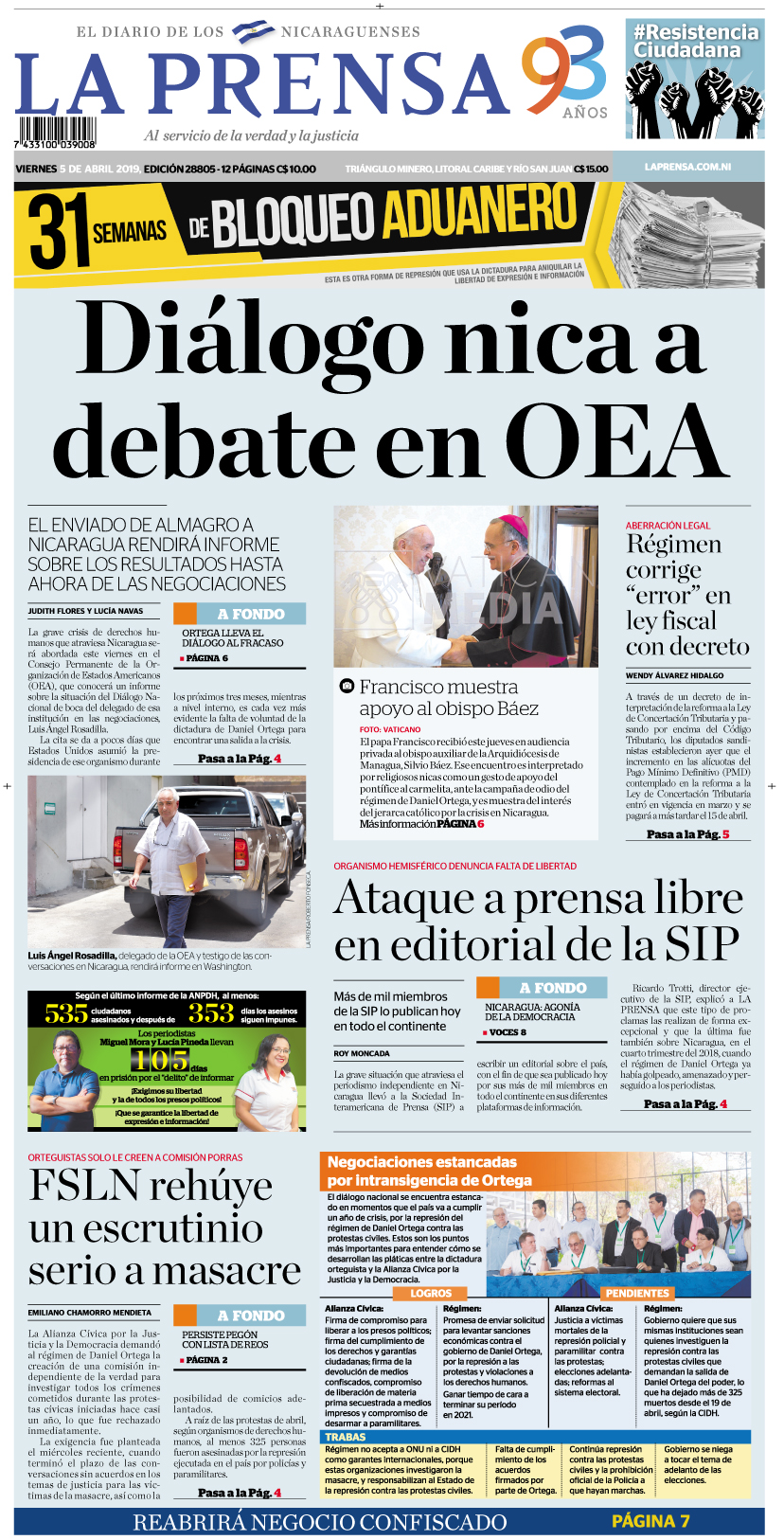 Portada impresa 05-04-2019