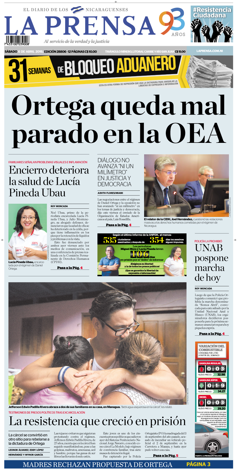 Portada impresa 06-04-2019