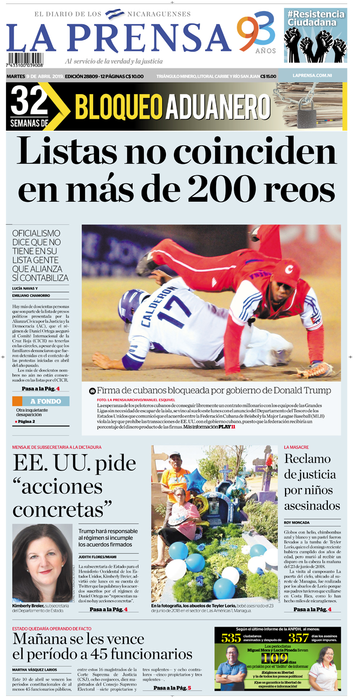 Portada impresa 09-04-2019