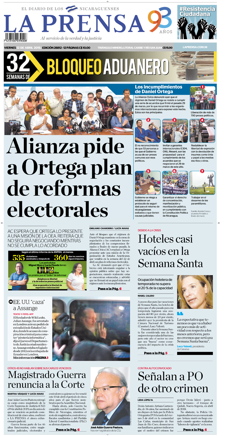 Portada impresa 12-04-2019