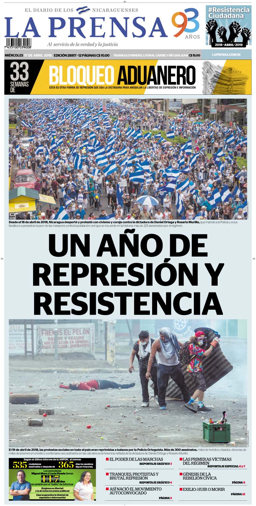 Portada impresa 17-4-2019
