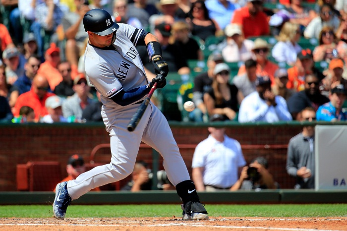 Gary Sánchez dio el primer Grand Slam de su carrera en la MLB. LA PRENSA/Daniel Shirey/Getty Images/AFP