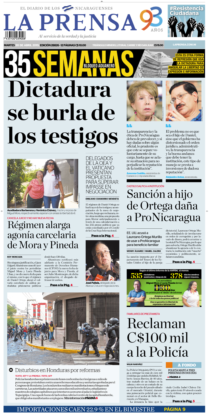 Portada impresa 30-04-2019