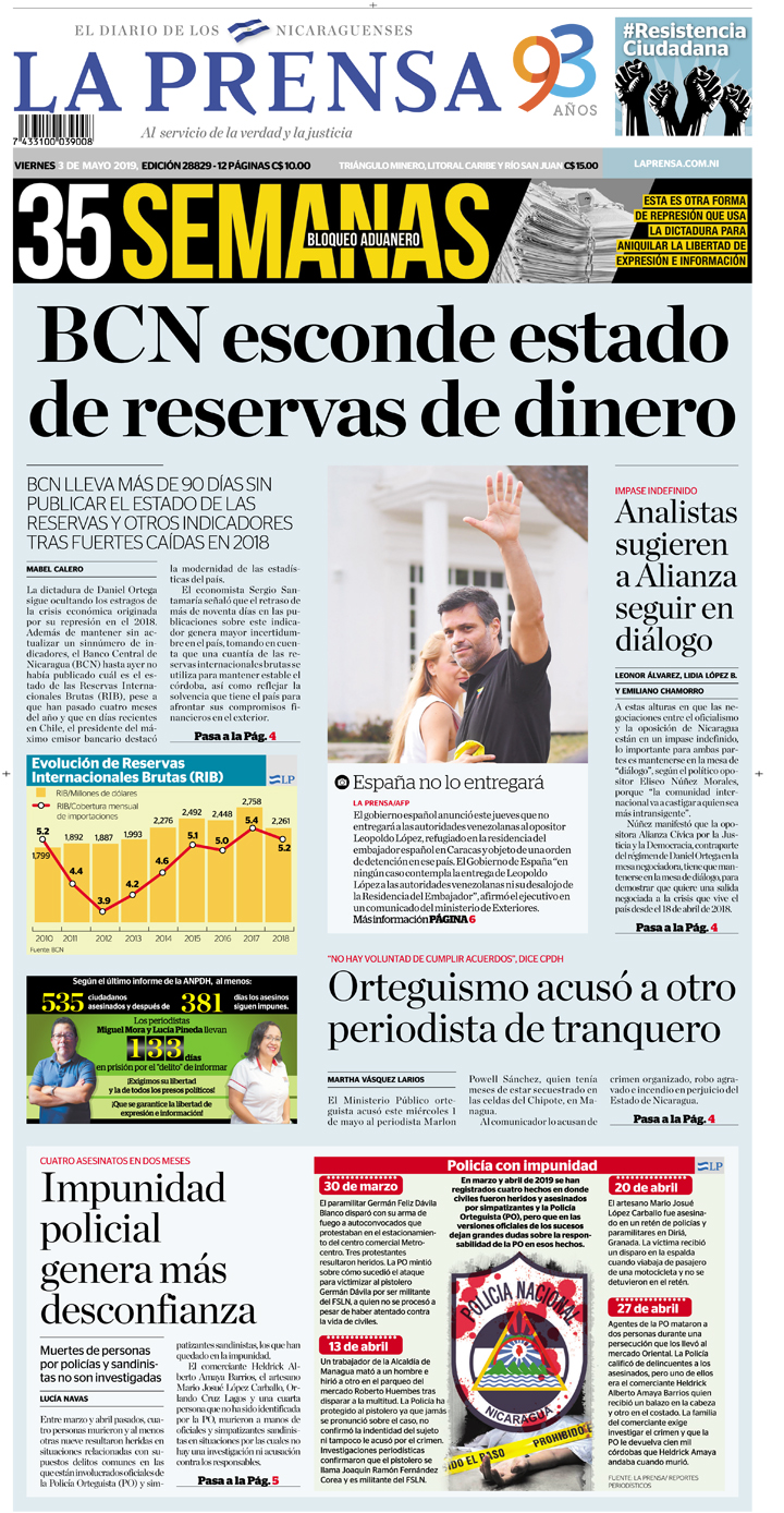 Portada impresa 03-05-2019