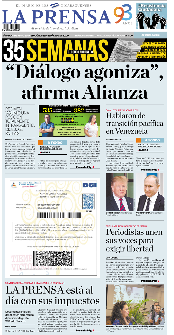 Portada impresa 04-05-2019