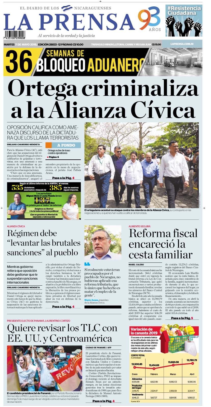 Portada impresa 7-5-2019