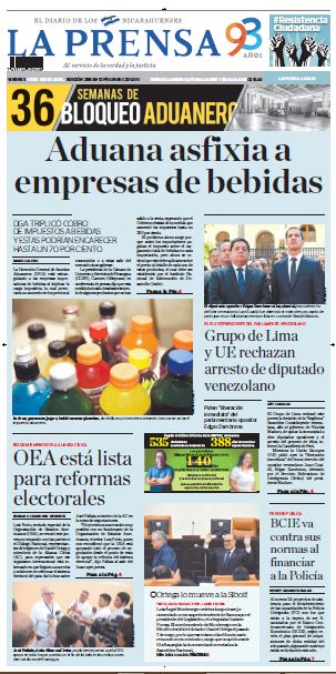 Portada impresa 10-5-2019