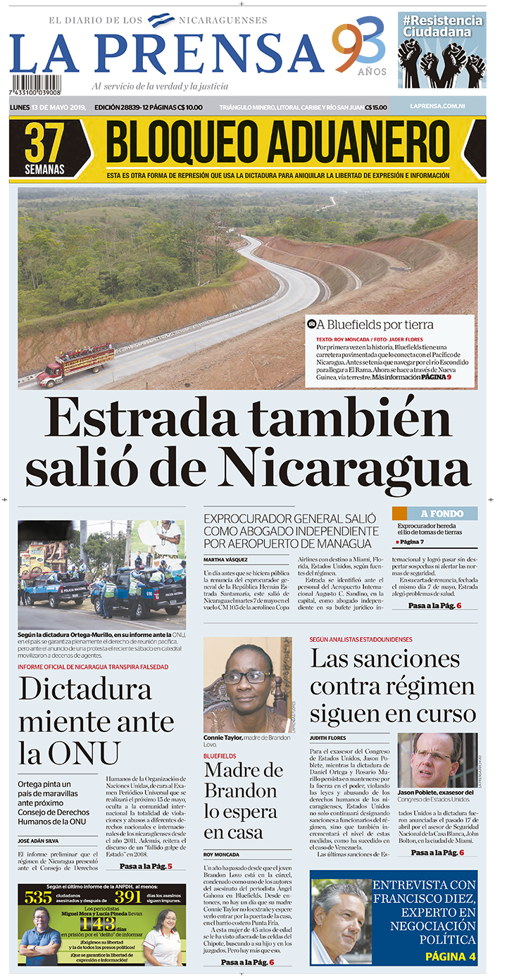 Portada impresa 13-05-2019