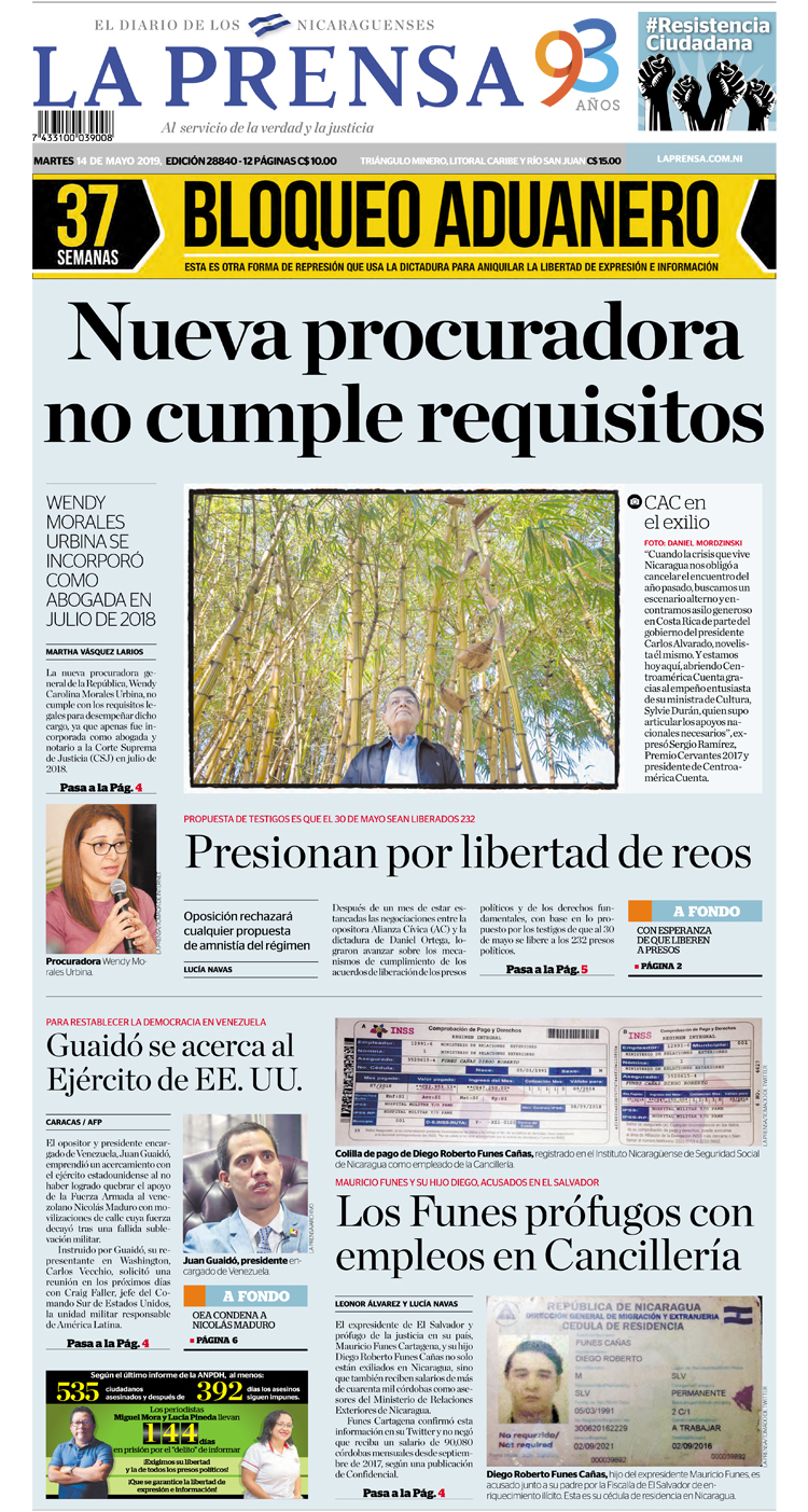 Portada impresa 14-05-2019