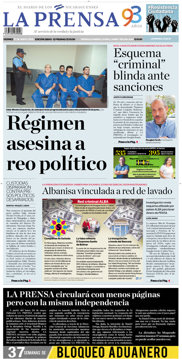 Portada impresa 17-05-2019