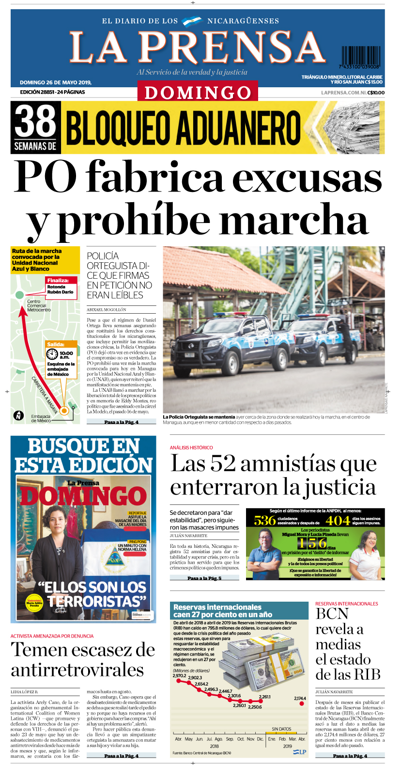 Portada impresa 26-05-2019