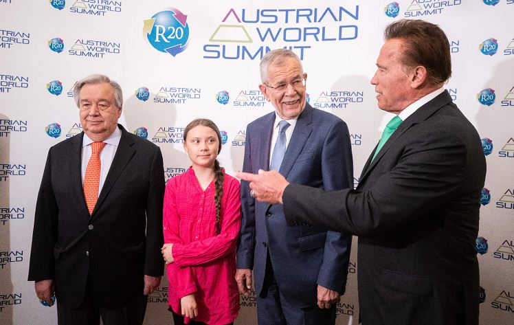 Arnold Schwarzenegger y Greta Thunberg se alían por el clima