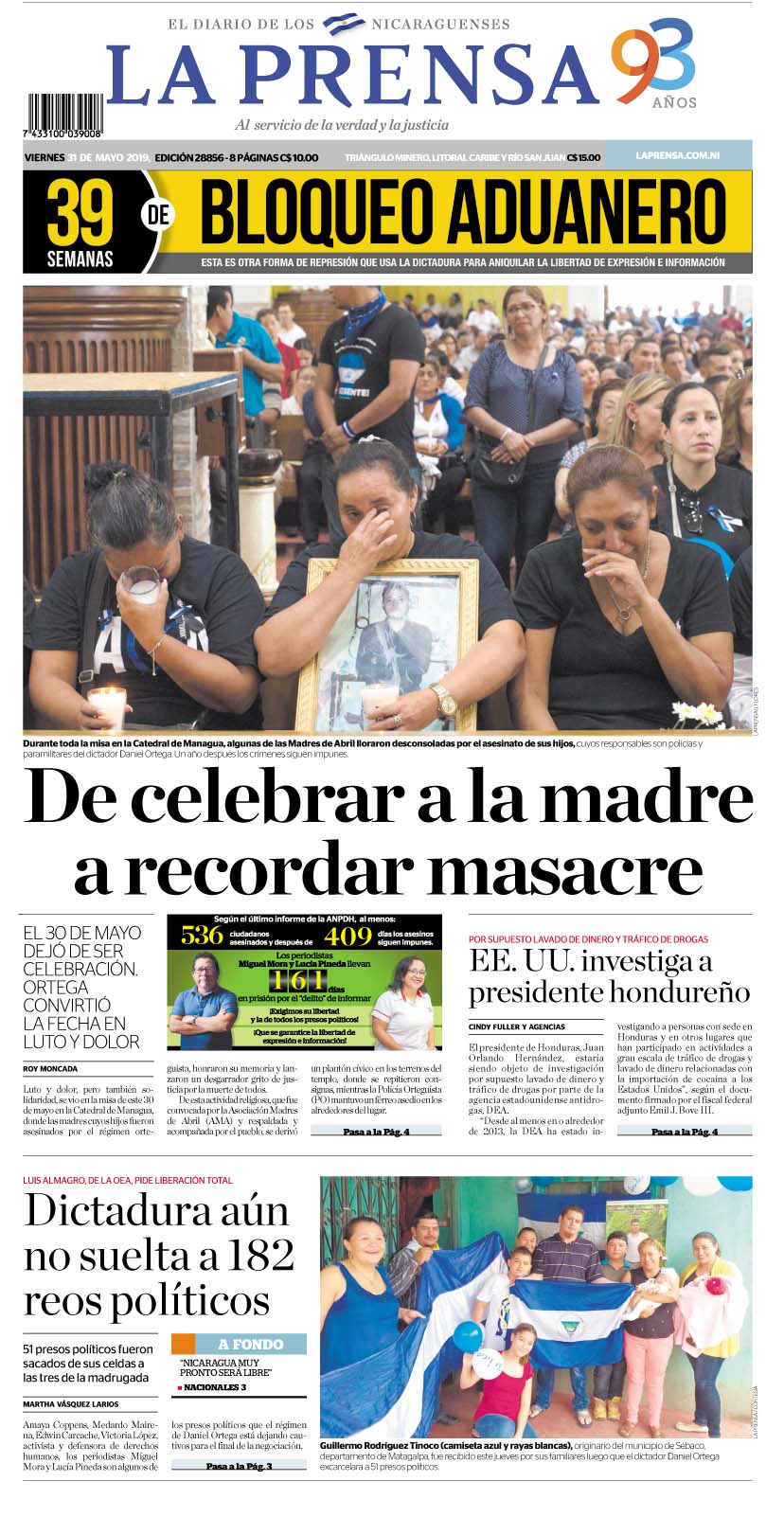 Portada impresa 31-5-2019