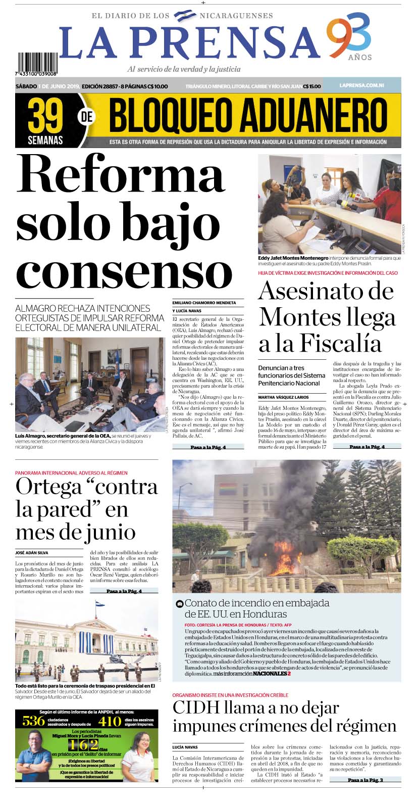 Portada impresa 1-6-2019
