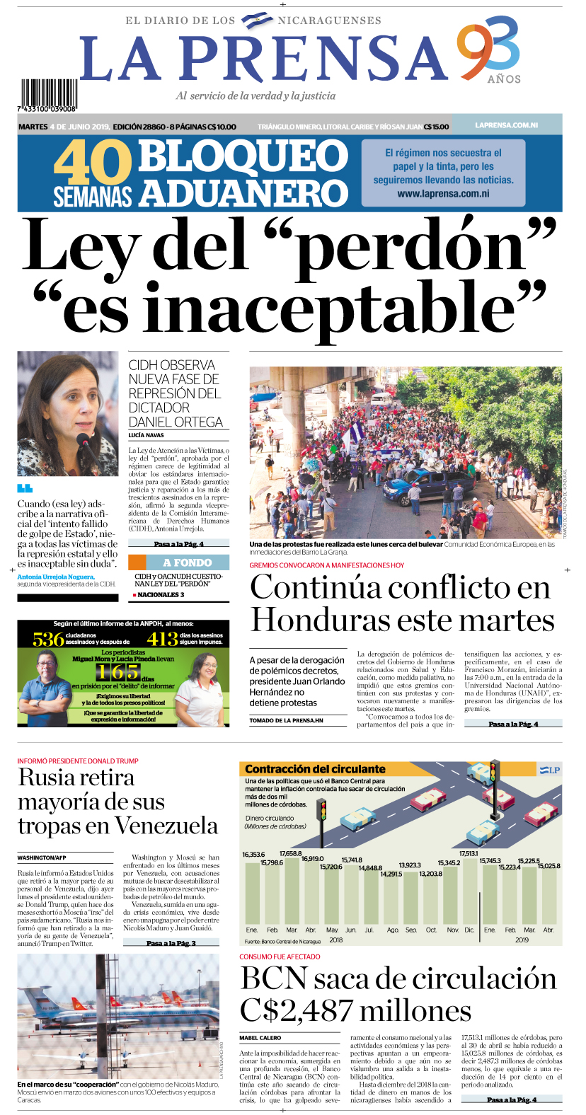 Portada impresa 04-06-2019