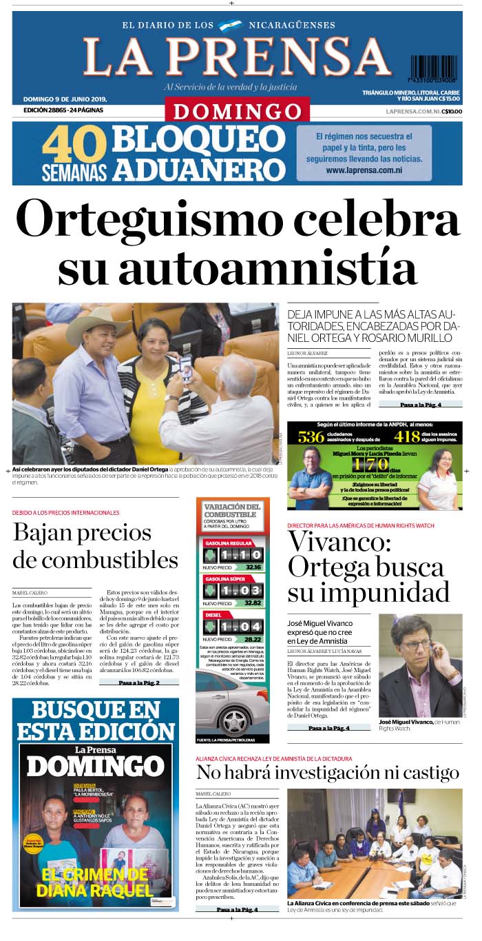 Portada impresa 9-6-2019