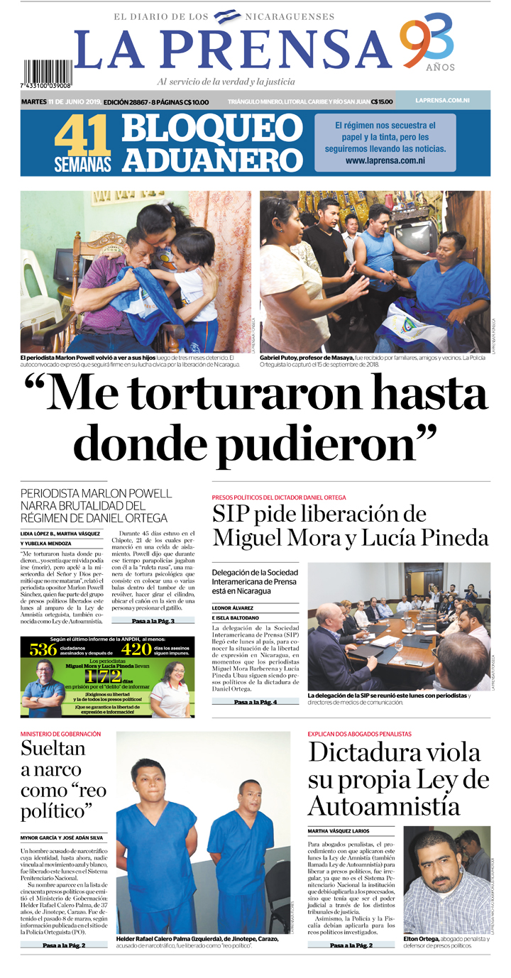 Portada impresa 11-06-2019
