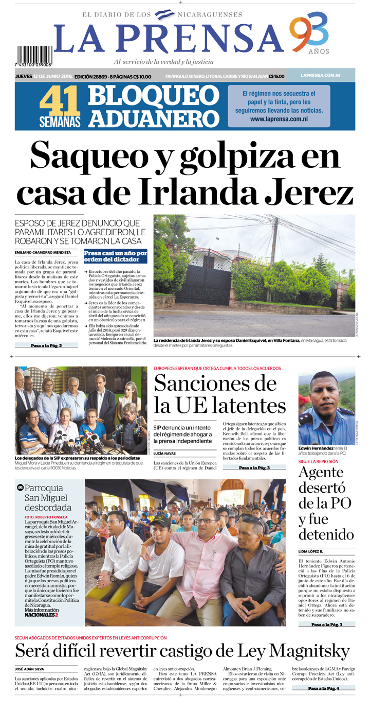 Portada impresa 13-03-2019