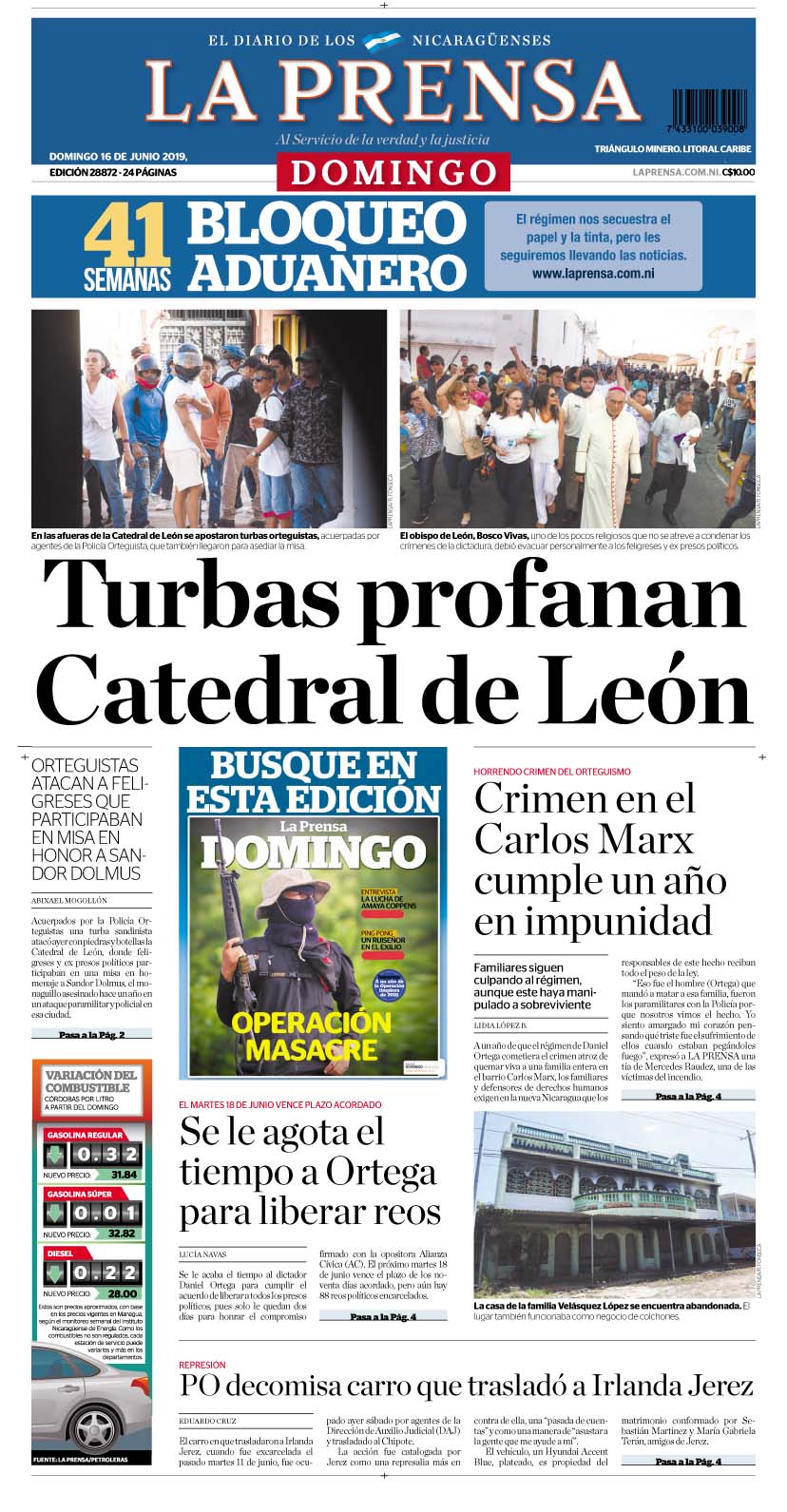 Portada impresa 16-6-2019
