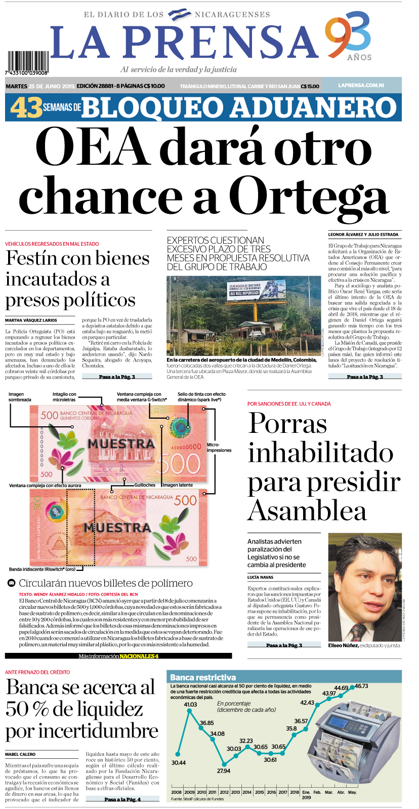 Portada impresa 25-06-2019