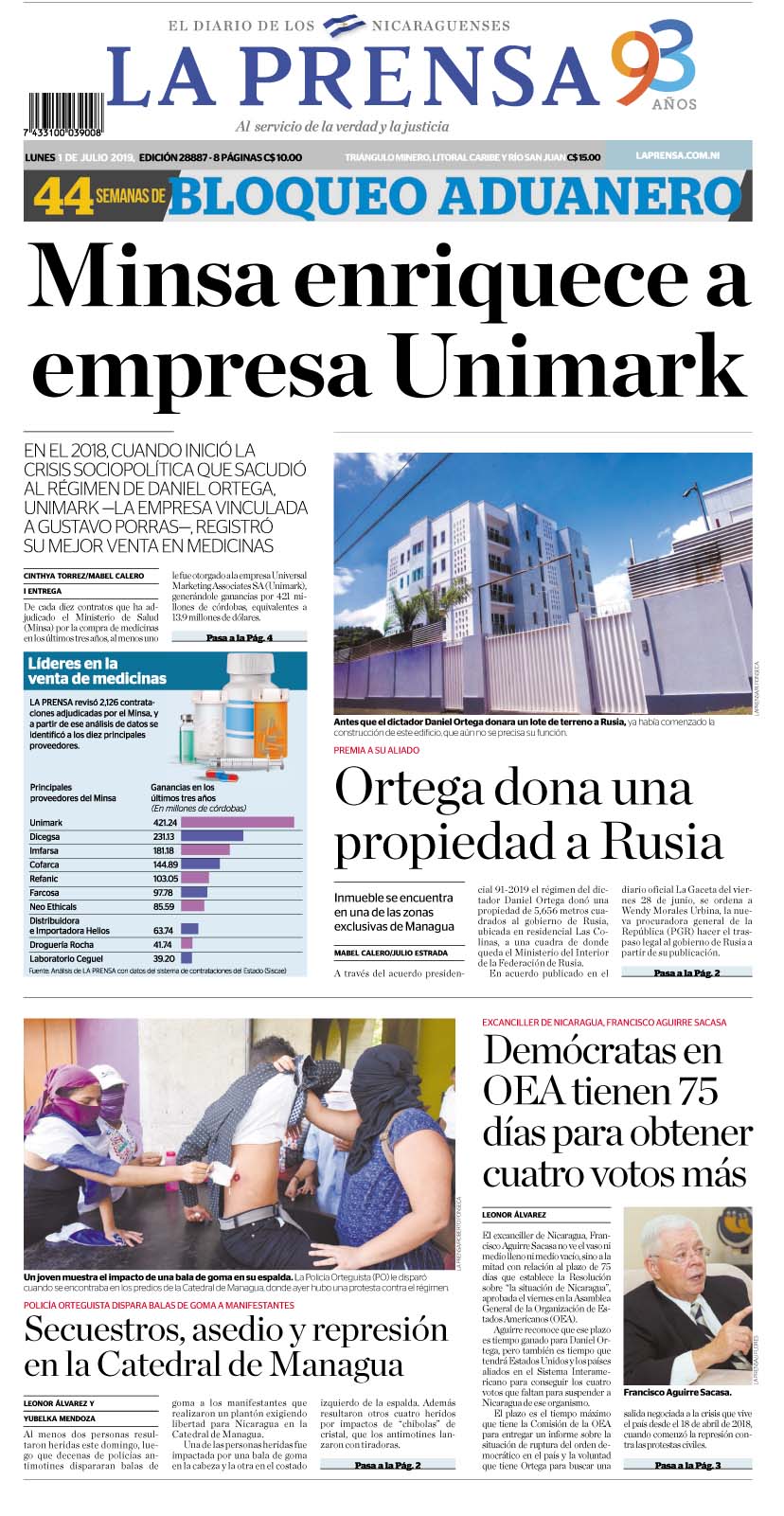 Portada impresa 1-7-2019