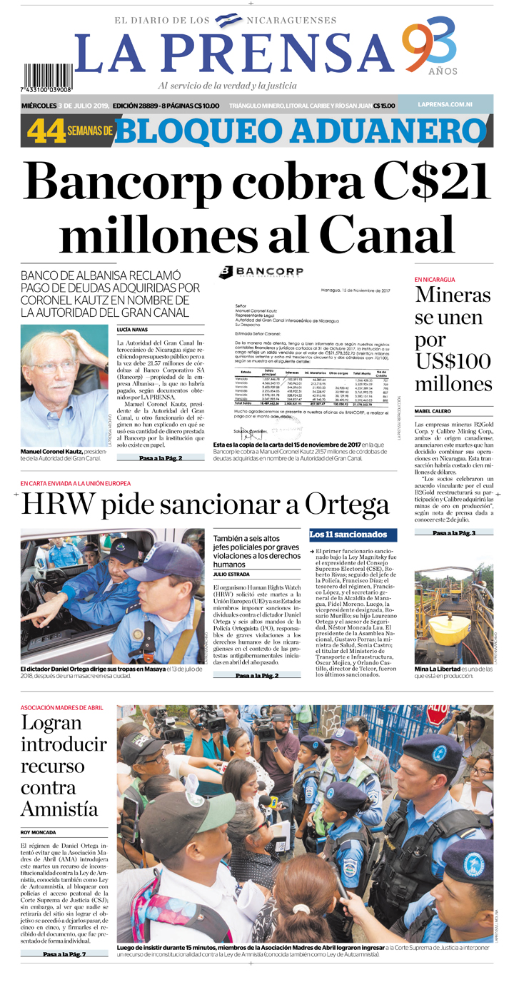 Portada impresa 03-07-2019