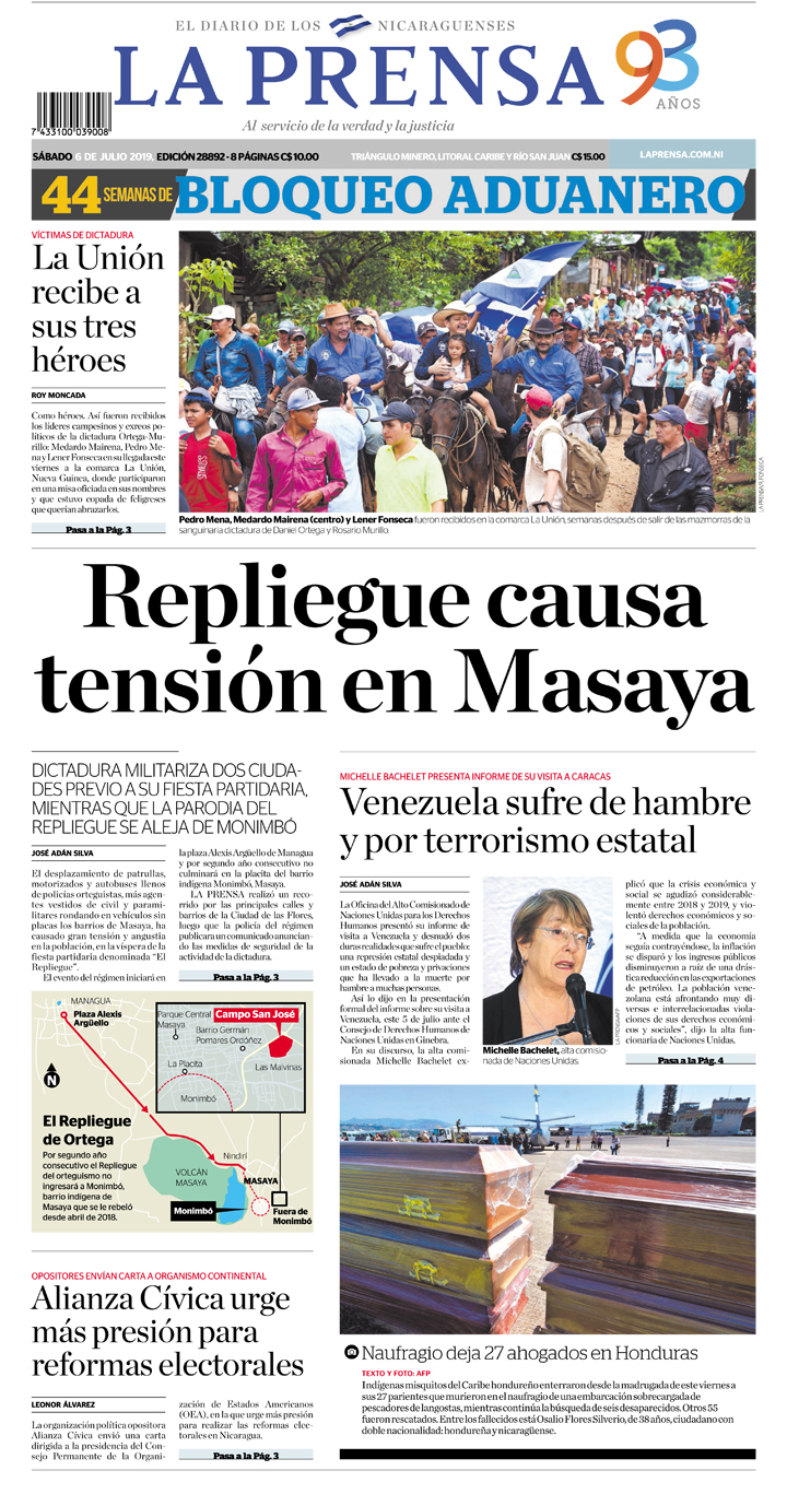 Portada impresa 06-07-2019