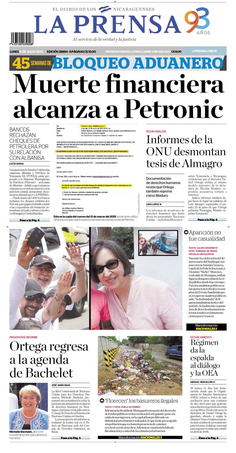 Portada impresa 8-7-2019