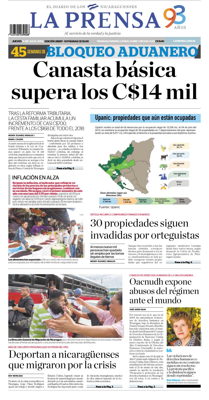 Portada impresa 11-7-2019