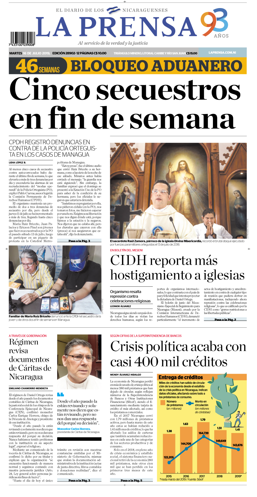Portada impresa 16-07-2019