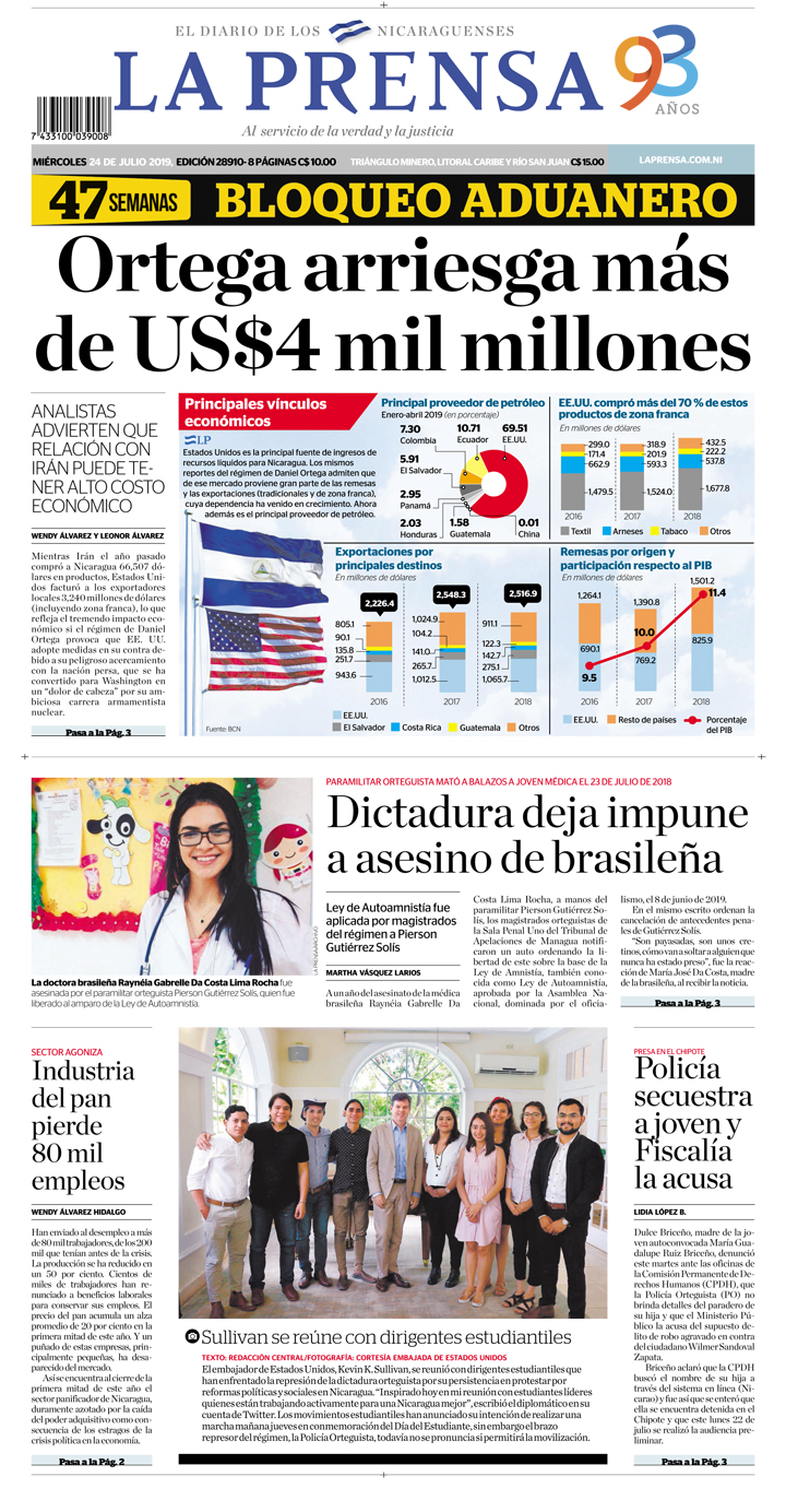 Portada impresa 24-07-2019