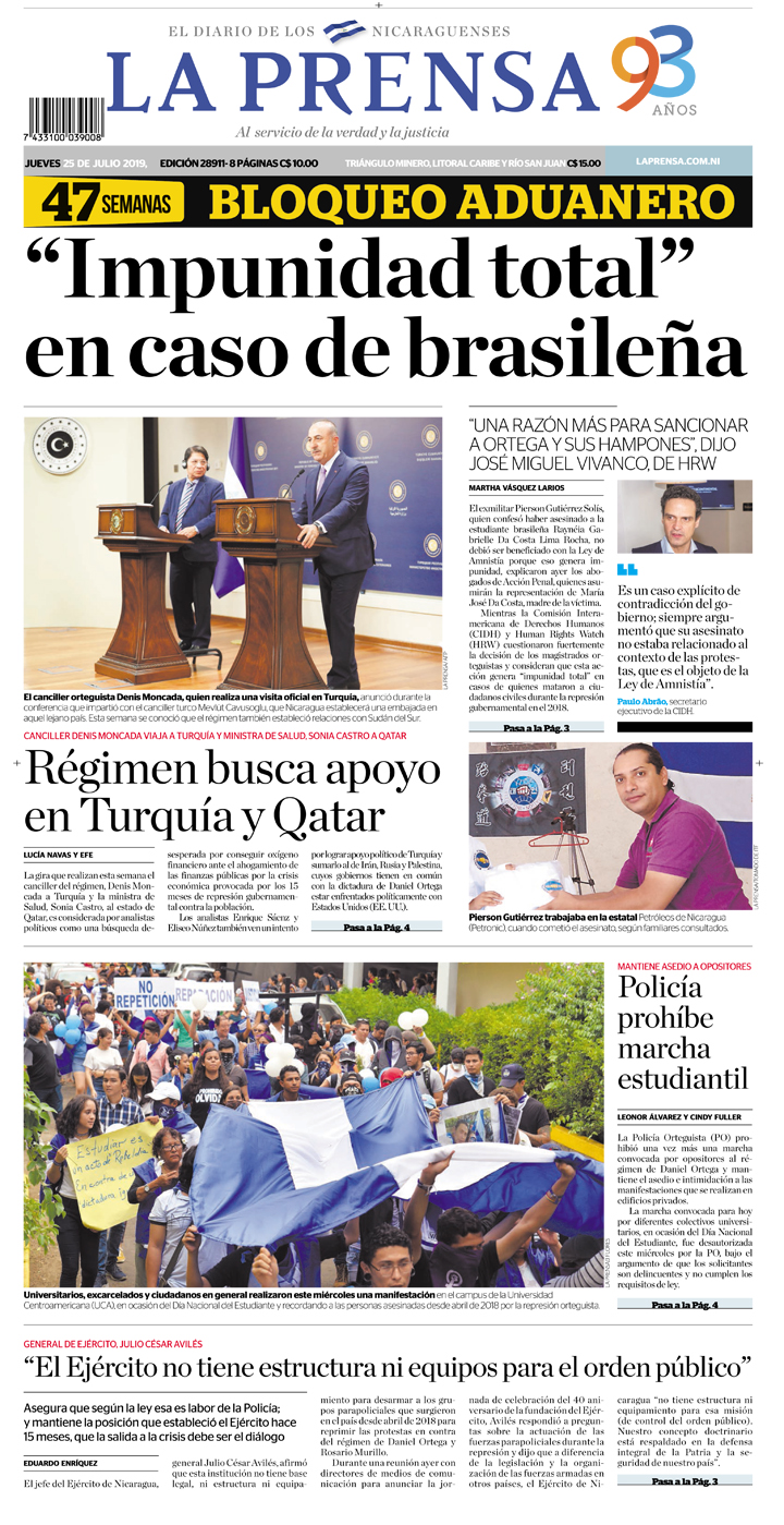 Portada impresa 25-07-2019
