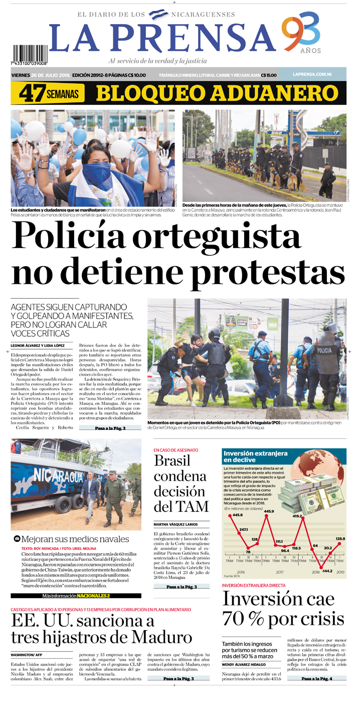 Portada impresa 26-07-2019