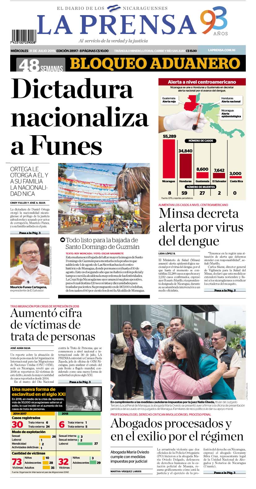 Portada impresa 31-7-2019