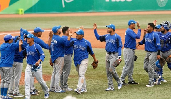 Nicaragua ganó ante República Dominicana su primer partido en el beisbol de los Juegos Panamericanos de Lima 2019, este miércoles. LA PRENSA/CORTESÍA/Miguel Bellido/Lima 2019