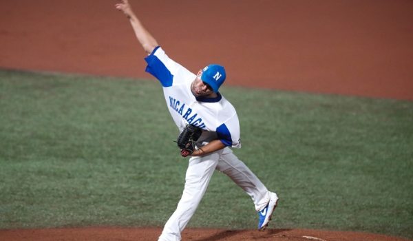 Gustavo Martínez lanzó seis entradas en blanco en la victoria de Nicaragua contra Perú, este jueves en el beisbol de los Juegos Panamericanos de Lima 2019. LA PRENSA/CORTESÍA/ Vidal Tarqui/ Lima 2019