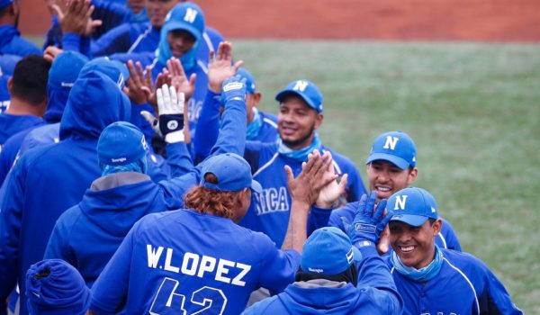 La selección de beisbol de Nicaragua ganó medalla de bronce en Lima 2019. LA PRENSA/ Marcos Brindicci/ Lima 2019