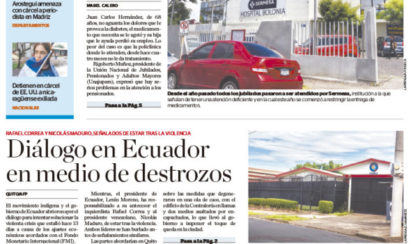 Portada impresa 14-10-2019