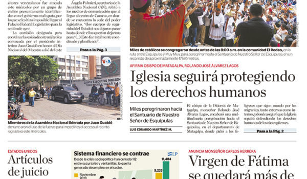 Portada impresa 16-01-2020