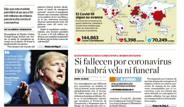 Portada impresa 14-3-2020