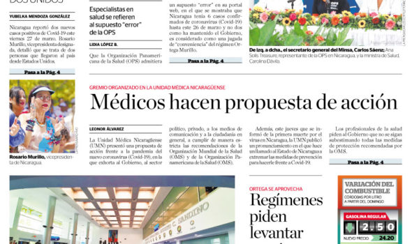 Portada impresa 28-3-2020