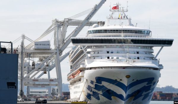 Crucero con casos de Coronavirus llega al puerto de Oakland, California