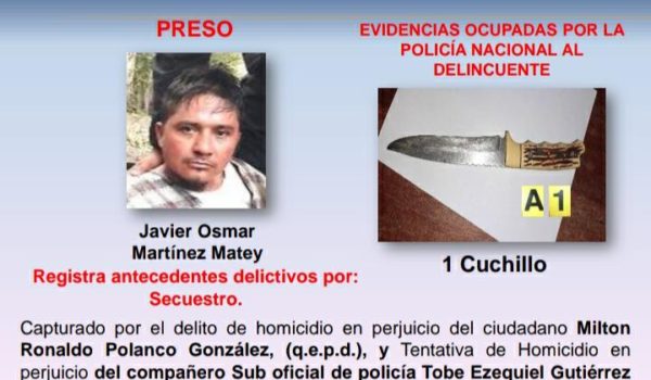 Capturan y presentan a supuesto homicida de un hombre en Quilalí, Nueva Segovia