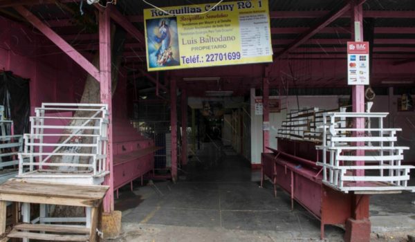 El sector de rosquillas del mercado Roberto Huembes completamente desolado por la pandemia