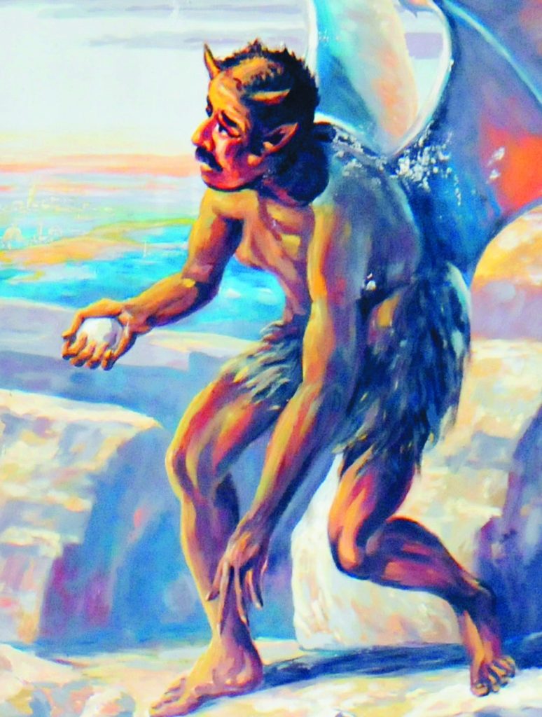 Detalle de "La tentación de Jesús en el desierto". (Johann Fuchs, San Rafael del Norte, Jinotega, 1967).