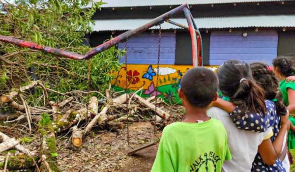 20 niñas y un niño sobrevivientes a la violencia de género eran albergados y atendidos en "La Esperanza" que fue destruido por el pasó de Iota sobre Bilwi, en el Caribe Norte. LA PRENSA / CORTESÍA
