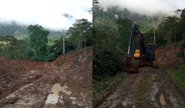 En ausencia de la Alcaldía, campesinos del Kilambé se organizan para reparar camino dañado por Iota